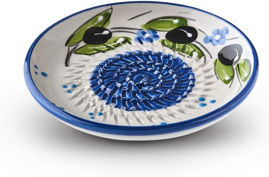 Garlic Grater Plate. (Ref 20). Handmade and Hand Painted in Cordoba