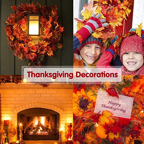 Christmas Thanksgiving Decorations Lighted Fall Maple Leaf Garland Battery Operated Lights with 20 LED (9.85 Feet) for Christmas Thanksgiving Holidays Indoor or Outdoor Decoration (1 PACK Maple Leaf)