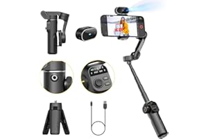 AOCHUAN Gimbal Stabilizer for iPhone with AI Tracking Sensor, Elevate Your Filming w/7.8" Extension Rod and OLED Screen for G