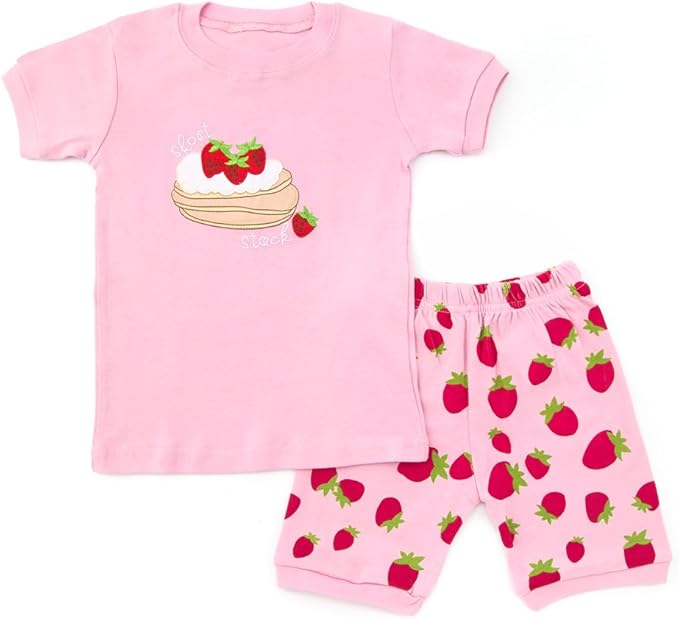 ZAONS Super Cute Strawberry Cake Pajamas Set 2 Piece Kids 100 Cotton Clothes