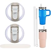2PC Replacement Leak Proof Tumbler FLIP Lid With Straw - Fit For Stanley ProTour Quencher and Quencher H2.0 14oz Tumbler (2 Fog, 14oz)