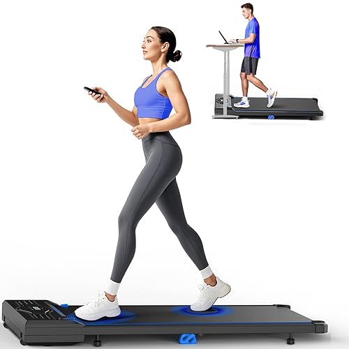 Treadmill Under Desk Walking Pad with Remote Control and LED Display Compact Exercise Machine for Home/Office Jogging