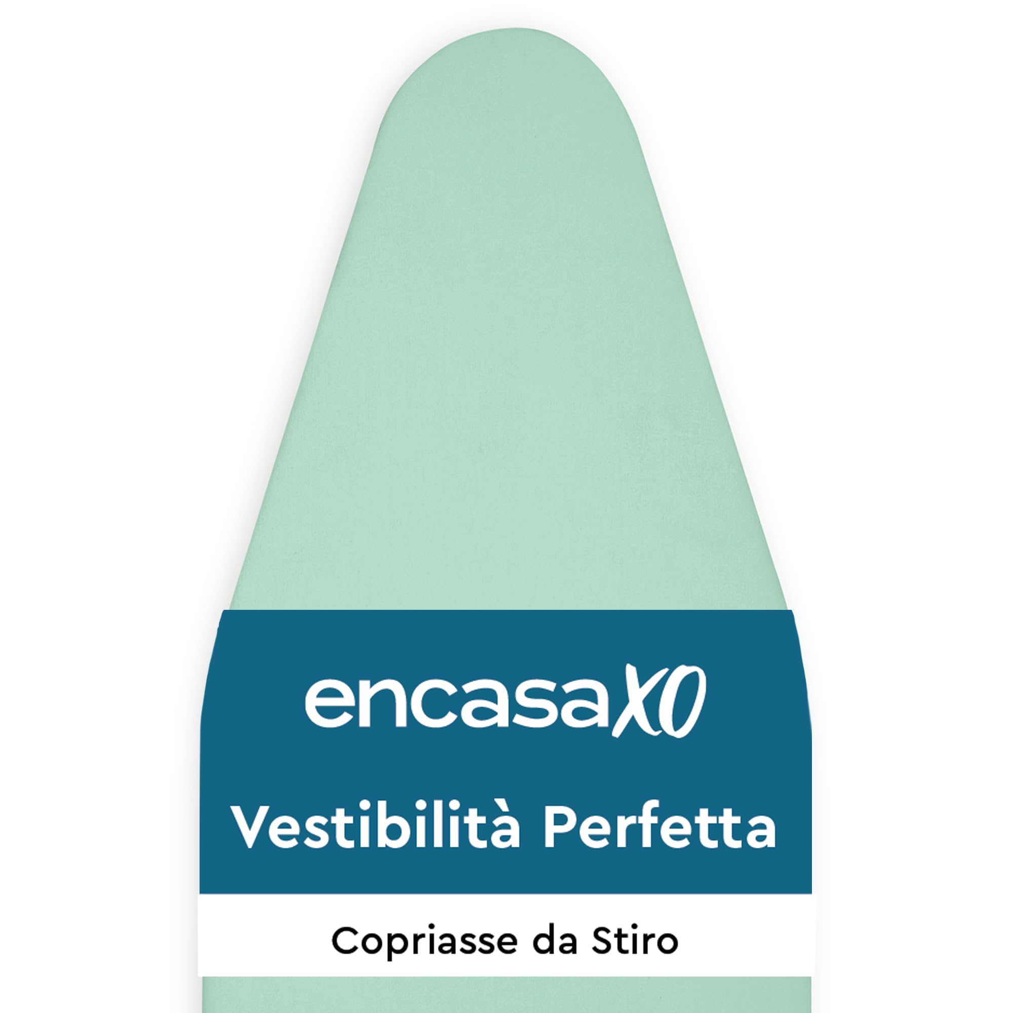 Encasa XO Mini Ironing Board Cover with Extra Thick Pad, Plain Colors, Elasticated, (Fits Standard Large Boards of 125x39 cm) Heat Reflective - Mint Green