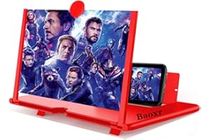 3D Screen Magnifier Amplifier, Boolian,HD Amplifier Projector for Movies, Videos and Games. Foldable Phone Stand with Screen Amplifier for All Smartphones (red)