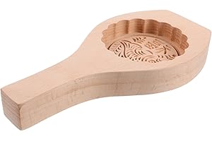 TOBBOMEY Wooden Mooncake Mold for Mid-Autumn Festival Baking Smooth Easy-Release Cake and Cookie Stamp