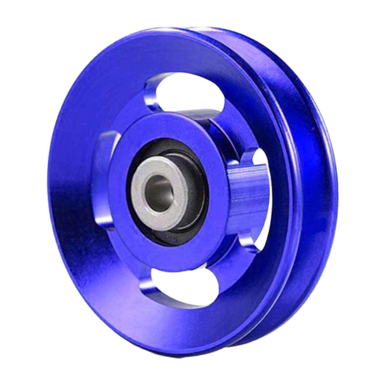 Baoblaze Bearing Pulley Wheel Aluminium Alloy Pulley Replacement Round Pulley Wheel Gym Cable Wheel for Exercise Garage Door Accessory, Blue, 88mm