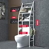 Yaotop Shelf Bathroom Space Saver,3-Tier Iron Toilet Towel Storage Rack Holder Over The Bathroom Toilet Shelf Organizer,18.8