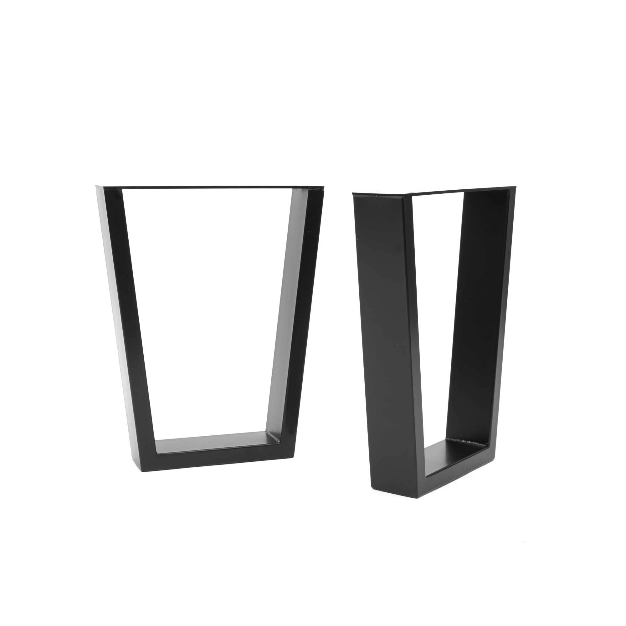 The Hairpin Leg Co. [HLC] 2 x Industrial V-Frame Bench Legs - Surface Conditioned Steel, Precision Laser Cut, TIG Welded with Free Screws, Build Guide and Floor Protectors - 40cm [Bench, Black]