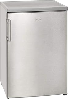 Exquisit KS 16-1 RV A+++Inoxlook / Vollraum Kühlschrank / EEK: A+++ / 134 Liter / LED-Innenbeleuchtung / Temperaturregelung / Stangengriff / Inoxlook / Glasablage