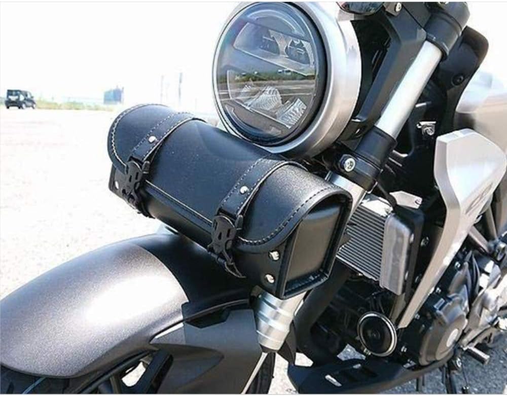 Motorcycle Tool Bag, Universal PU Leather Motorcycle Fork Bag, Saddle Roll Bags, Handlebar Bag, Sissy Bar Storage Tool Pouch for Yamaha Honda Sportster Softail Dyna Kawasaki Suzuki Ducati KTM: Automotive