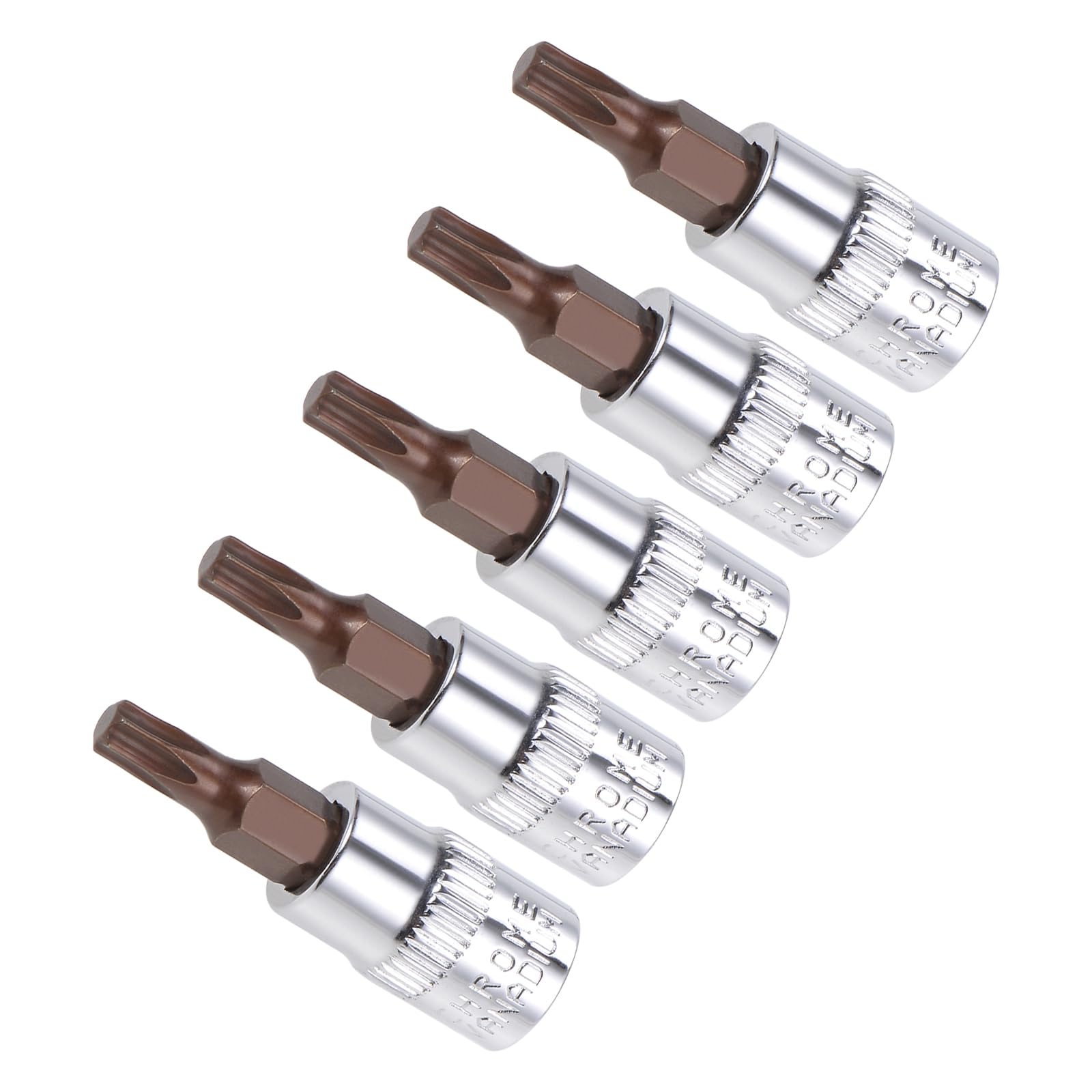 CoCud Torx Bit Socket, Metric T15 Bit 1/4" Drive 1.5" Long, S2 Alloy Steel Heat Treated CR-V Socket - (Applications: for Fastener Application), 5-Pieces