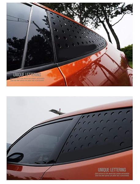 EXLED REAR WINDOW GLASS LETTERING SPORTS PLATE PANEL VER.2 C PILLAR 1-PC FOR 2011-2017 HYUNDAI VELOSTER & VELOSTER TURBO(YELLOW)