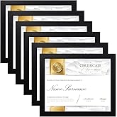 SESEAT 8.5 x 11 Frame Certificate Document Frame Set of 6, Diploma Frame for Wall and Tabletop, Black