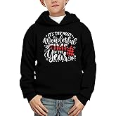 Remimi Unisex Kids Christmas Hoodie Boy Girl Thanksgiving Day Sweatshirt with Pocket 5-14 Years