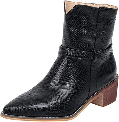 snake print western ankle boots