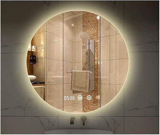 DLSM Runder LED-Badezimmerspiegel Der intelligente rahmenlose runde