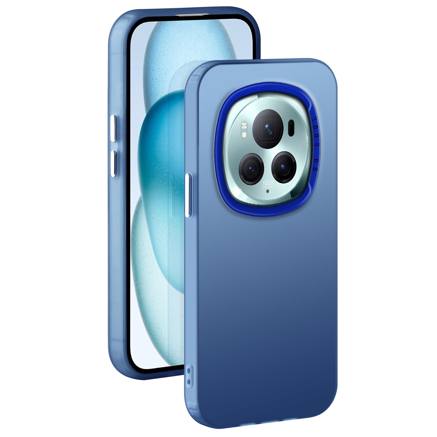 XINYEXIN Compatible with Honor Magic 6 Pro Case Ultra Slim - Matte Finish Scratchproof Shockproof Bumper Cover - Blue