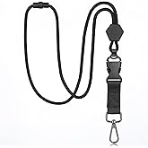 Qulkws Breakaway Neck Lanyards for ID Badges Adjustable Lanyard with Detachable Buckle Durable Key Lanyard for Men Women ID Card Badge Keys Card Holder-Black