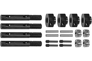 POWMOK 1/10 Capra Front Rear Shafts Thicker Steel Universal Joint Straight Shaft Portal Stub Axle Overdrive Gear for 1/10 RC Crawler Rigs Capra F9 UTB10 (1/10 Capra Stub Axle 4pcs)