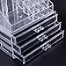 Amzdeal Arcylic Makeup Organizer 2 Piece 3 Layers Jewelry and Cosmetic Storage Display Box