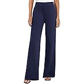 FireSwan Women's Wide Leg Dress Pants High Waisted Stretchy Work Trousers Business Casual Office Pull on Slacks with Pockets