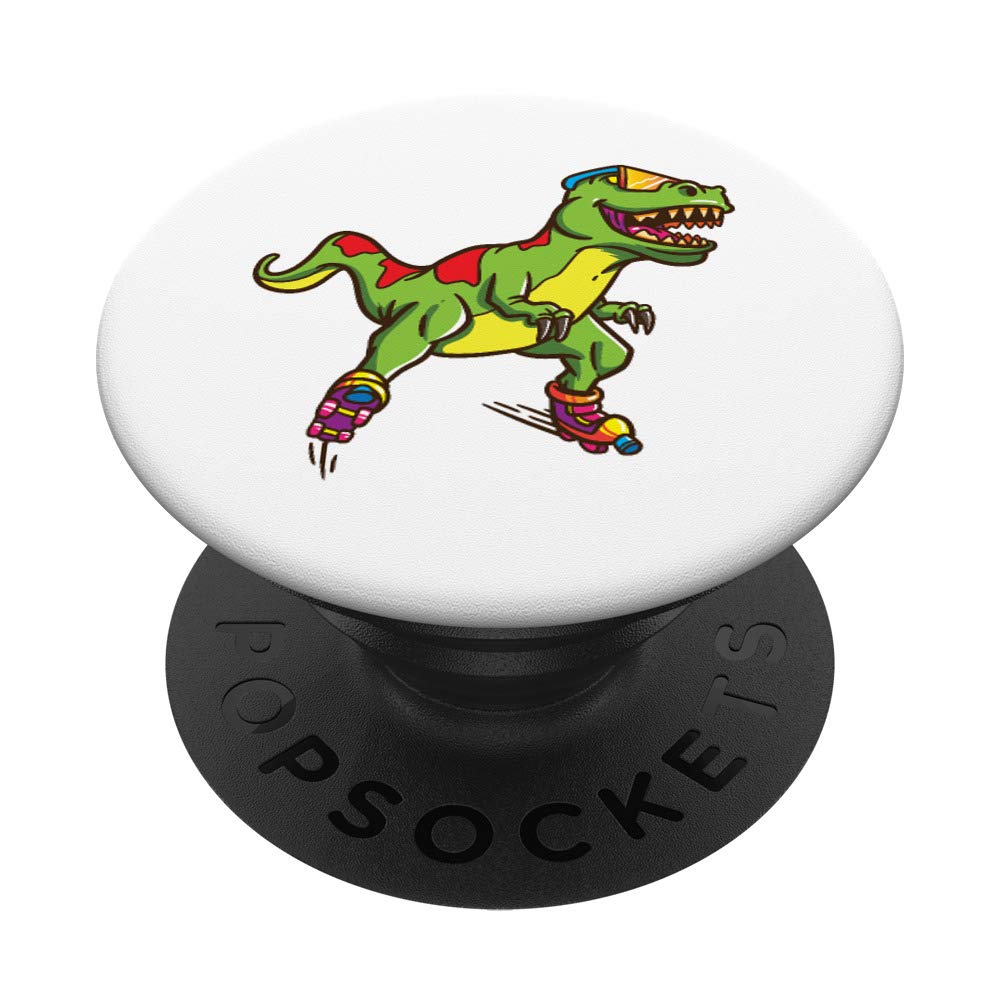 Roller Skates Gift For Boys Girls Skating T Rex Skater PopSockets Grip and Stand for Phones and Tablets