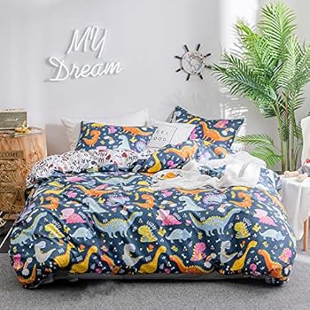 Amazon.com: RORA 3 Piece Dinosaur Cartoon Duvet Cover Set