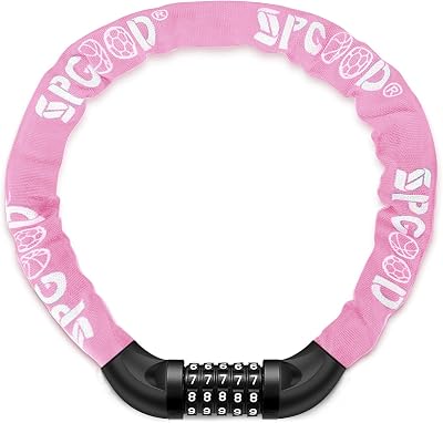 SPGOOD 830mm Bicycle Lock 5-Digit Resettable Code Chain 14 Colors