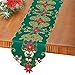 Poinsettia & Berries Christmas Table Linens Decorations, Runner