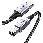 UGREEN USB 2.0 Printer Cable USB A to B Cable A-Male to B-Male Cord High Speed Nylon Braided Compatible with Epson, Canon, HP