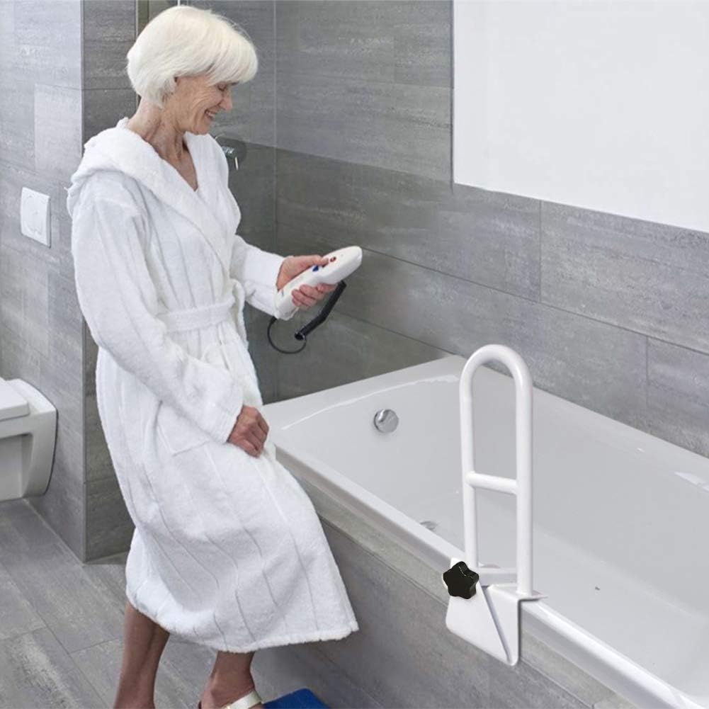 KXT Premium Bathroom Tub Safety Rail for Seniors, Clamp Railing Bath Support Adjustable Shower Hand Grip Handle Assist Grab Bar: Health & Personal Care