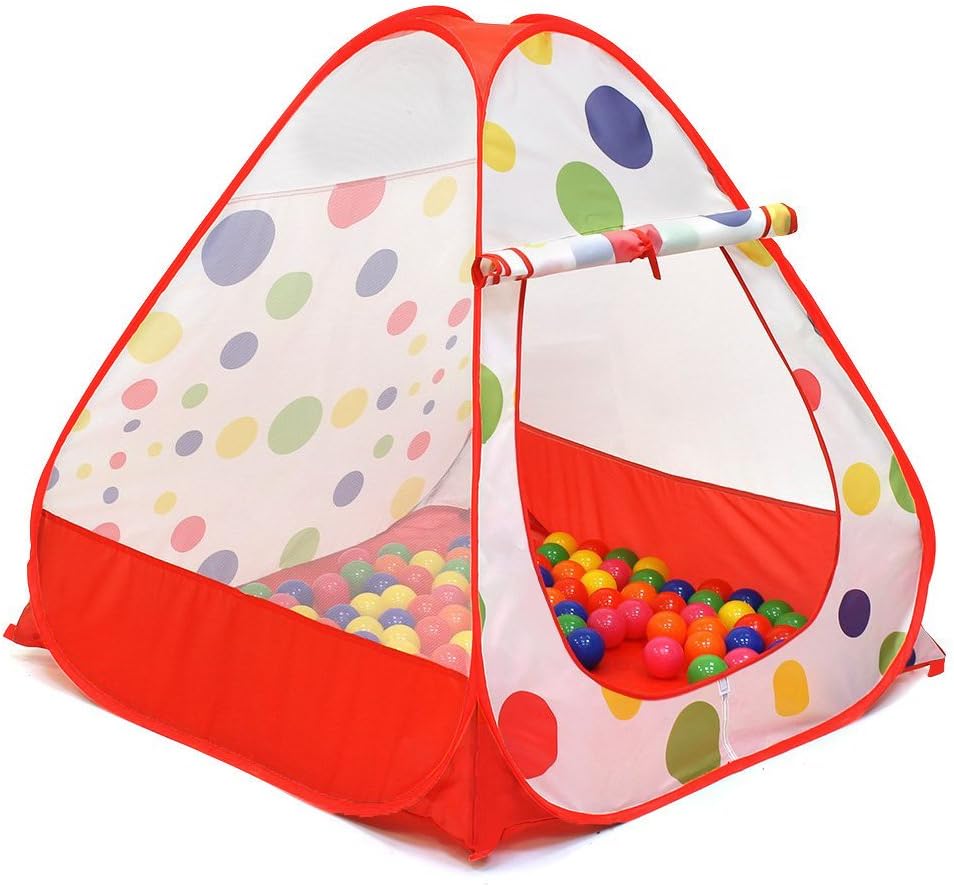 iCorer Young Kids Tents/Pop Up Play Tent Portable Folding Twist, Indoor and Outdoor Kid Playhouse Tent, Great Gift for Toddler, Easy to Setup, Safe and Sturdy, Balls Not Included, Red
