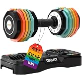 Adjustable Dumbbells Set, 22/33 lbs Pair/Single Weight Plates for Home Gym | Premium Quick Adjust, 10 in 1 Adjustable Dumbbell Set for Men and Women,Solid Pro-Grade Steel Dumbbell Set