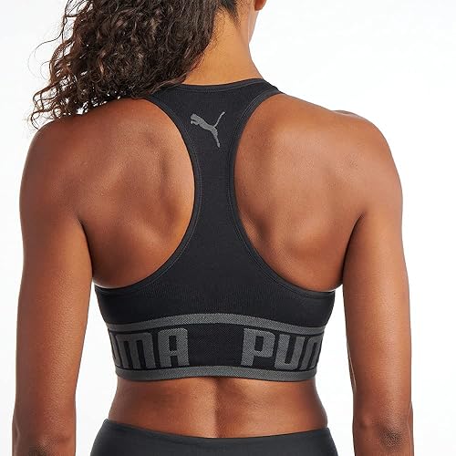 PUMA womens Seamless Sports Bra, Puma Black, Medium US in Kuwait