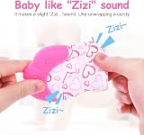 Vicloon Baby Teething Set 2 Pack Teething Mittens Silicone Glove Rose Red view 4