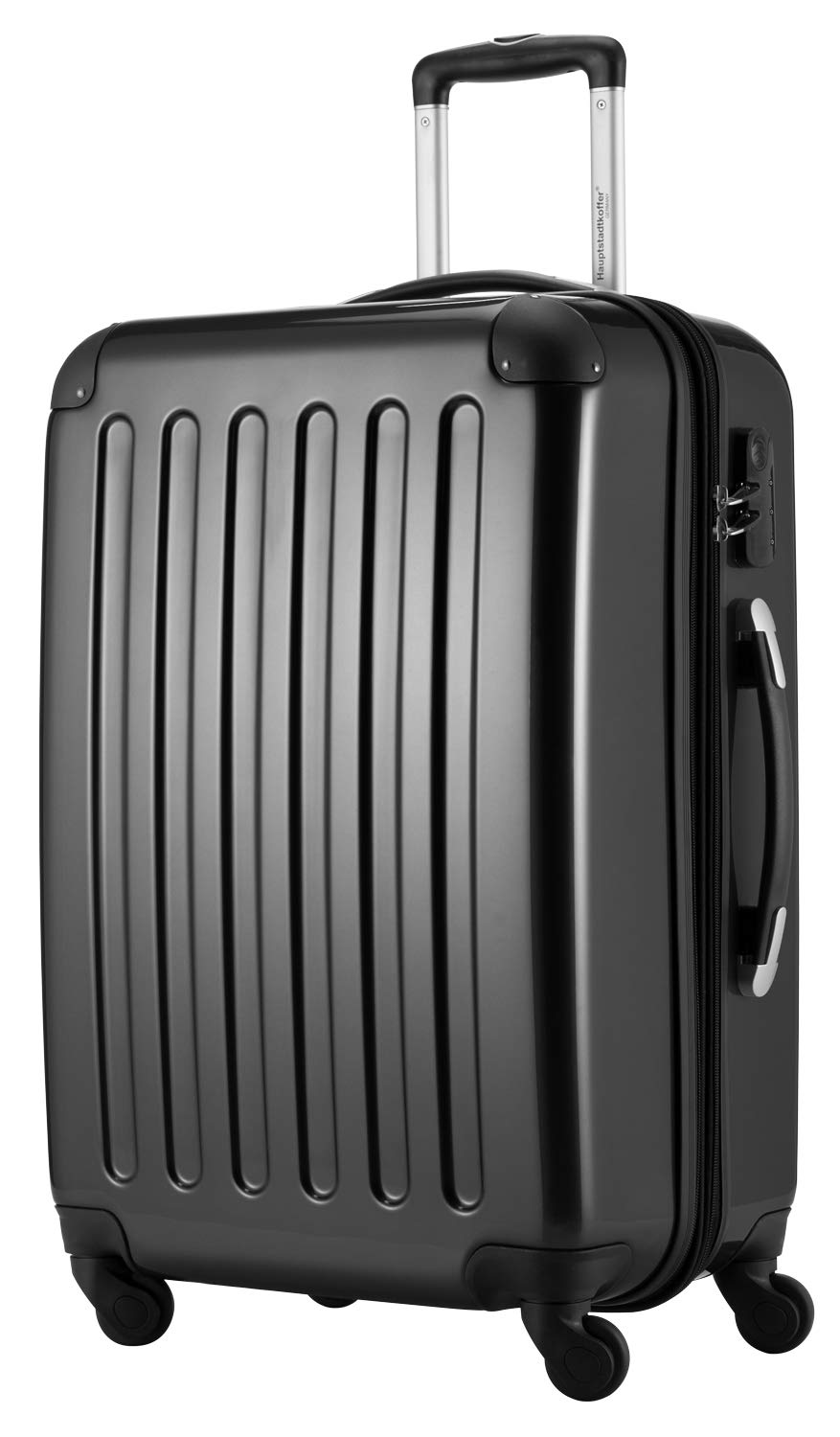 Hauptstadtkoffer® · Hard-Side Suitcase Black high Gloss · Dimension ca. 63 x 42 x 28 cm + 4 cm Volume Expansion · max. 87 Liter Filling Volume