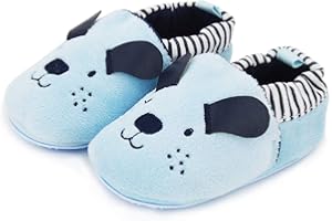 COSANKIM Infant Baby Boys Girls Slipper Soft Sole Non Skid Sneaker Moccasins Toddler First Walker Cirb House Shoes