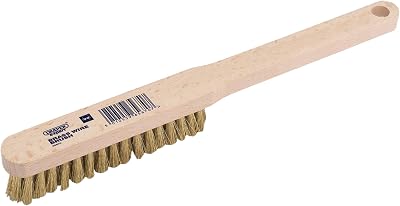 Draper Brass Wire Scratch Brush 225mm Rust Paint Removal Wooden Handle Cleaning