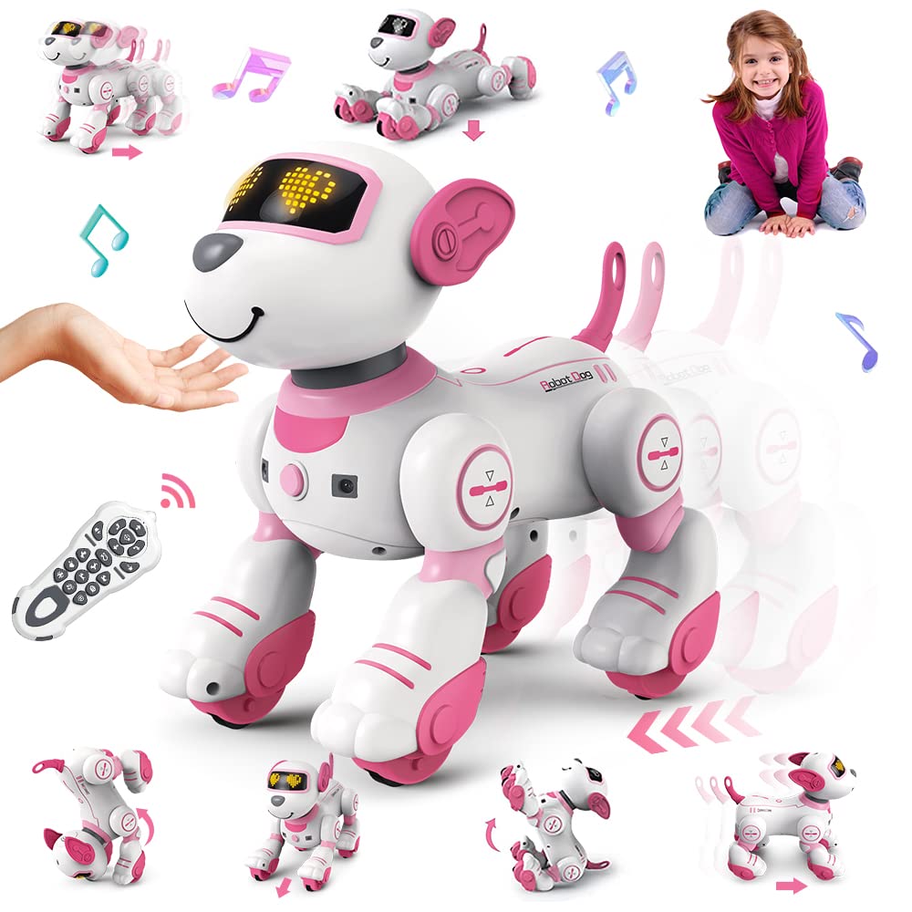 Photo 1 of VATOS Remote Control Robot Dog Toy for Kids - Interactive Touch & Follow 17 Functions Robot Dog Pet, Programmable Smart Walking Puppy Intelligent Dancing RC Robot Toys for Girls 3-12 Birthday Gifts