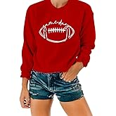 NEXLOMOS Women Crewneck Long Sleeve Football Game Day Sweatshirts