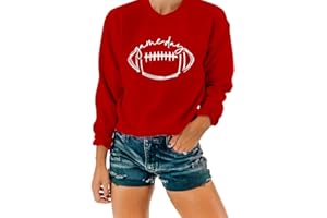 NEXLOMOS Women Crewneck Long Sleeve Football Game Day Sweatshirts
