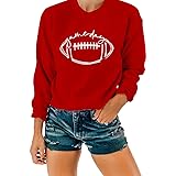NEXLOMOS Women Crewneck Long Sleeve Football Game
