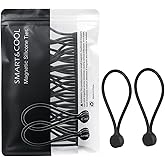 SMART&COOL Reusable Silicone Magnetic Cable Ties for Bundling and Organizing, Holding Stuff, Book Markers, Fridge Magnets, Assorted Color, 7.16'' (20-Pack, Black)
