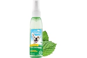 TropiClean Fresh Breath Oral Care Spray for Dogs & Cats | Dog Breath Spray | Mint Breath Freshener | Pet Bad Breath Treatment | Made in The USA | 4 oz