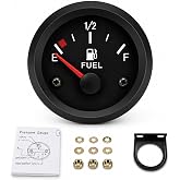 LAGWIUY 2" 52mm Boat Fuel Gauge, Red | E-1/2-F Pointer, Marine Fuel Gauge Kit, Universal DC 12V, For Car Ships Boats Marine Truck Motorcycle Vehicle