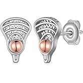 Womens Lacrosse Sticks Earrings 925 Sterling Silver Lacrosse Stick Jewelry Lacrosse Gifts For Lacrosse Player Mom and Coach