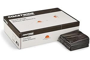 STAPLES COASTWIDE 364786 Trash Bags 10 Gallon 24X23 Low Density 0.35 Mil Black 500 Ct