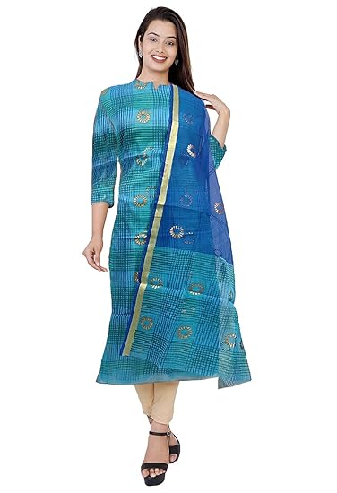 Nikhilam Hand Brush Painted Cotton Suit Dress Material for Womens (Multicoloured)