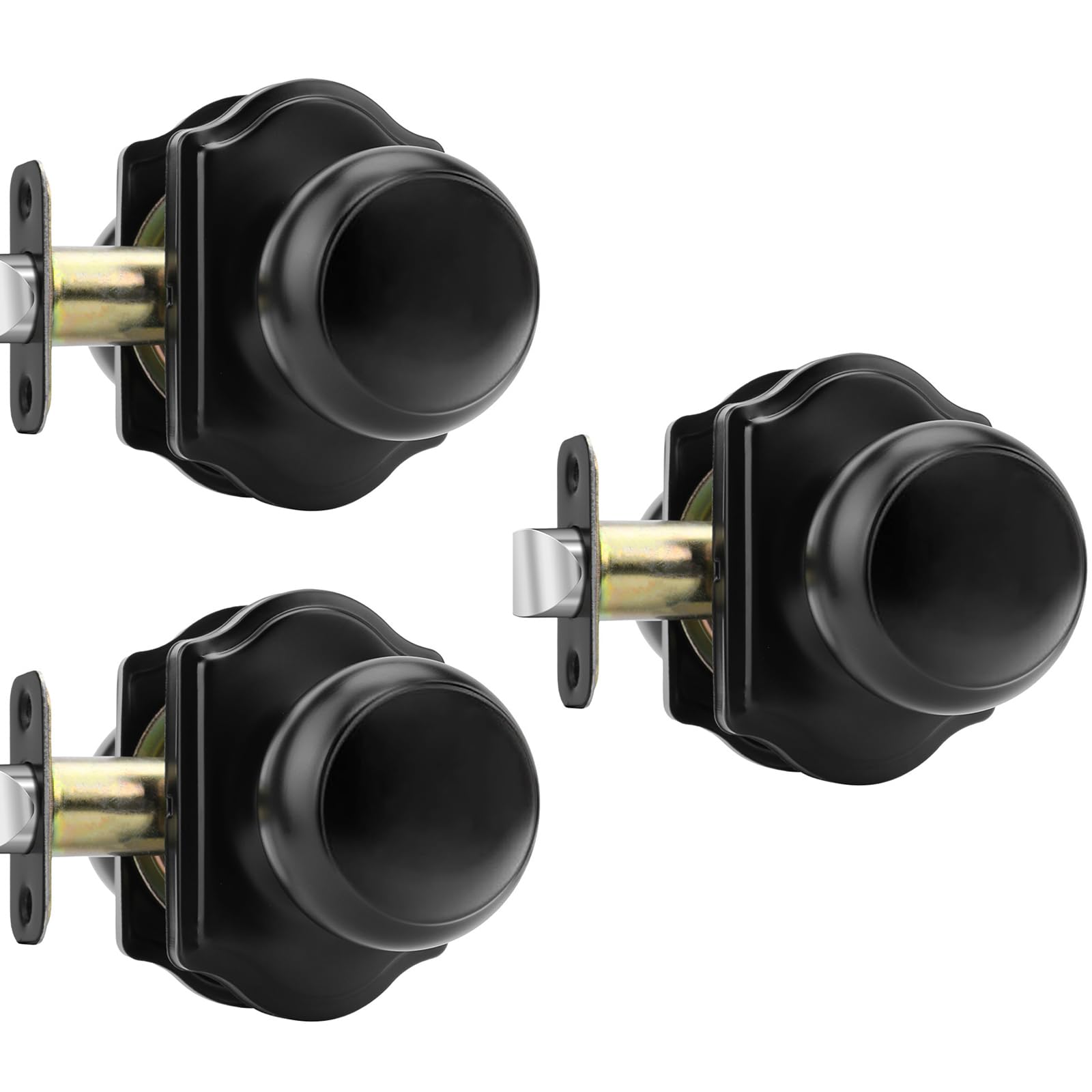 Photo 1 of Haidms Black Closet Door Knobs Interior, Passage Interior Door knobs, Matte Black Indoor Closet Doorknobs for Closet or Hall (3 Pack)