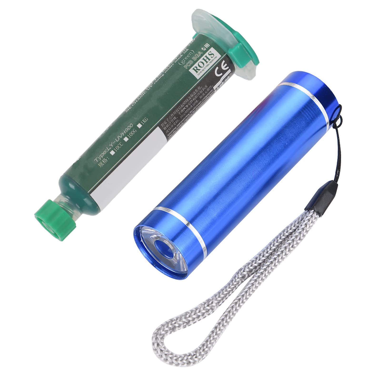 Solder Kit, BGA Reball Stencil, Solder Mask Net Reball Stencil for CPU Repair BGA Chip Paint-Shedding Tool Kit (#3 1 x Flashlight 1 x Solder Mask Ink)